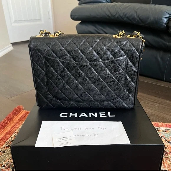 ❌SOLD-payment plan❌ Chanel Classic Vintage Jumbo Caviar Single Flap Bag - Picture 4 of 11